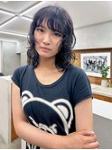 ウルフパーマ ニュアンスパーマ 黒髪パーマ レイヤーパーマ