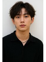 メンズサロン サンド 横浜(Men's salon sand) リバースセンターパート×波巻きツイストスパイラル【メンズ】