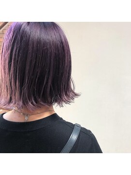 キー(kii) パープル ボブ 切りっぱなし 福岡 天神 今泉 薬院