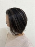 グロスハイライト 白髪ぼかしハイライト