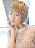 ミントアッシュ/イヤリングカラー/韓国風/マッシュウルフ/馬車道