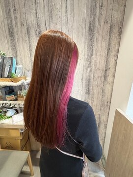 エヌアンドエー せんげん台店(N&A) うる艶ストレート×ダブルカラーイヤリングカラーインナーカラー