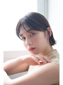 キュレア(C..ure.are) 小顔補正カット ラフな切りっぱなしボブ 大人アッシュカラー