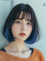 ムウ 難波(MOU)&nbsp;ナチュラルボブルフ黒髪ネビージュ小顔ワンレン20代30代40代50代