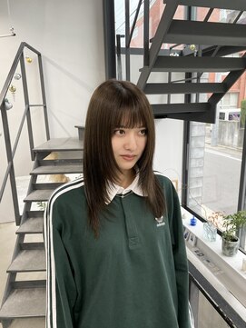 ヘアー アイス 御器所本店(HAIR ICI) 大人可愛い似合わせレイヤーカットオリーブベージュ