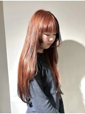 オレンジブラウン ポイントセクションカラー エンドカラー