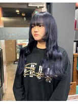 ボアップ 難波店(boappu) #プルエクステ#エクステ#カラー#ブルー#ロングヘア