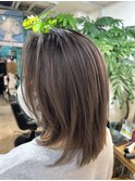 【LoA】バレイヤージュココアベージュミディアムレイヤーカット
