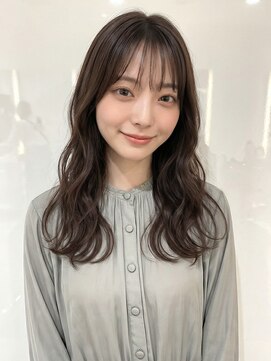 カバーヘア ブリス 上尾西口店(COVER HAIR bliss) 韓国風ロングレイヤーゆるウェーブオリーブグレー秋p上尾