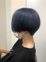 テーラヘアー 五井(TELA HAIR)&nbsp;センターパートショート×ブルーカラー