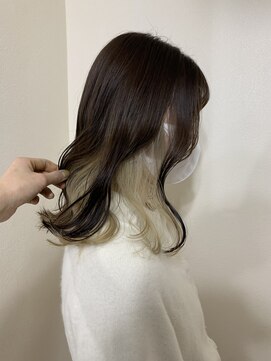 エッジ 下北沢(edge.) インナーカラー　ホワイトベージュ　edge.下北沢