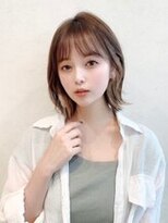 大人ミディアムダブルカラー透明感ペールベージュ20代30代40代