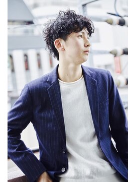 クレスト 近江八幡店(CREST) マッシュツーブロックメンズパーママッシュウルフメンズカット