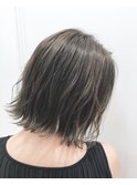 くびれヘアアプリコットオレンジ夏ハイライトカラー