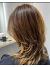ヘアカット+バレイヤージュダブルカラー【ミディアム】￥18700