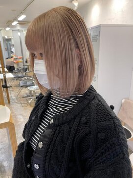 サンクプロジェクト(cinq PROJECT) ダブルカラーミルクティーベージュカラーケアブリーチ韓国ボブ