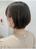 大人ボブ　ショートボブ　似合わせカットイメチェンフルバング