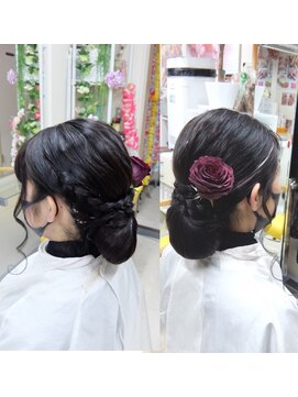 エクステ専門店ミキ 横浜店(MIKI) お上品シニオンヘアセット♪薔薇飾り持ち込み♪