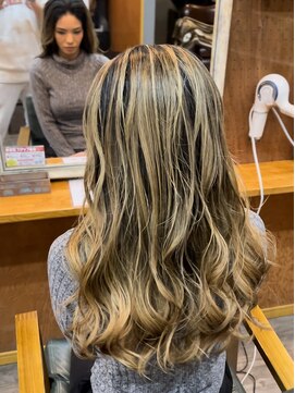 ヘアーサロン アトリエ(Hair salon ATORIE) ロングヘアブリーチカラーバレイヤージュカラーモカベージュ