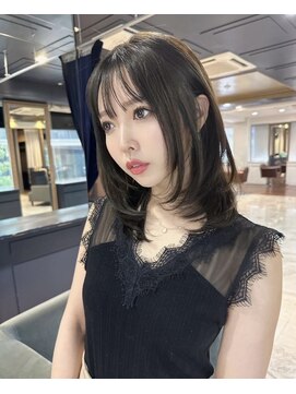 プアメリア 名古屋(Puamelia) 顔まわりレイヤー×グレージュカラー☆ミディアム［名古屋］