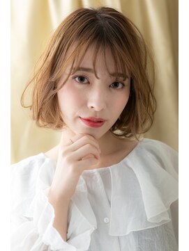 カバーヘア ブリス 上尾西口店(COVER HAIR bliss) □カーキベージュハイライトエアリーミディ316上尾10代20代30代