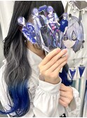 にじさんじ 小柳ロウ インナーカラー  シルバー ブルー ウルフ