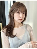 レイヤーカット/姫カットレイヤー/マロンベージュ/透明感カラー