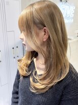 ファイブバイジエクト 堀江(FIVE by The Ect)&nbsp;姫カットレイヤー/ミルクティー/ホワイトブロンド