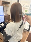 髪質改善ストレート 切りっぱなしボブ