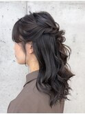ヘアセットヘアメイクヘアアレンジ前髪顔周りレイヤー結婚式