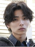 シャドウパーマルーズパーマ毛流れヘアメンズマッシュ原宿