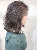 ルーズミディアム ミントベージュ_無造作カール3Dカラー