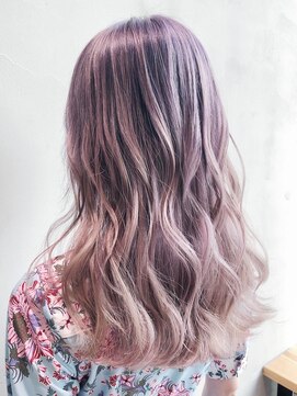 アルバム 銀座(ALBUM GINZA) ハイライトグラデーションラベンダー_ウェーブパーマ_ba296041