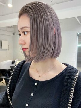 アルバム 渋谷パルコ(ALBUM) ピンクグレー_外ハネボブセクションカラー_ba389202