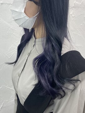 プライズ 表参道原宿店(prize) インナーカラーイヤリングカラーブルーラベンダーブルーブラック