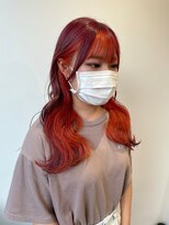 ツキ 横浜店(tuki)&nbsp;ダブルカラーピンクベージュベージュカラーケアブリーチレイヤー