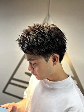 ライズ 渋谷店(RISE) 七三刈り上げスパイキーショートツイストパーマアップバング
