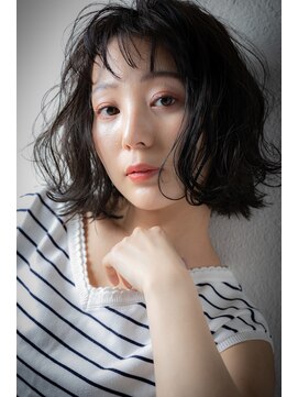 カバーヘア ブリス 志木南口駅前店(COVER HAIR bliss) オン眉小顔ウェットヘア黒髪外ハネくびれボブルフu志木20代30代