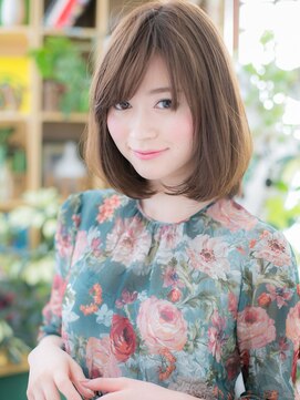 カバーヘア ブリス 志木南口駅前店(COVER HAIR bliss) 大人かわいい斜めバングくすみベージュロブh3志木20代30代40代