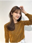 切りっぱなしボブエアリーロング美髪ピンクブラウン