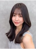 ミディアムレイヤーカット/髪質改善/韓国/黒髪/小顔/前髪/錦糸町