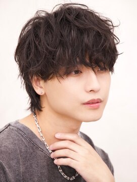 ルーシー 福岡大名店(LUCEY) センターパートフェザーパーマシャドウパーマメンズパーマ