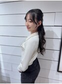 【ハーフアップ巻き下ろしヘア】結婚式ヘアイベントヘアシニヨン