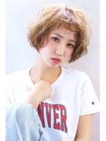 ラエティス(Laetus)&nbsp;デジタルパーマで外国人風ガーリーショート×オレンジベージュ