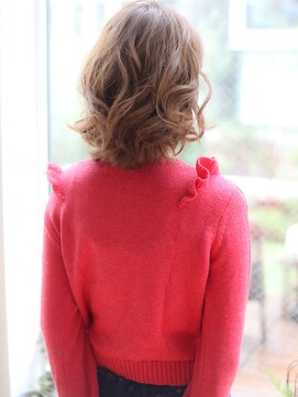 マイラ 銀座(myla) 髪質改善大人可愛い透け感小顔ひし形ウェーブボブ20代30代40代