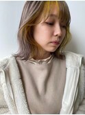 【rocks】グレージュ/フェイスラインカラー/ハイトーン