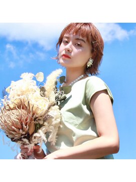 アンスールミミ 南草津店(Ansur mimi) 切りっぱなしスタイル★オレンジカラー