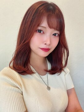 ザブックハンドサロン(The book hand salon) レッド×セミロング