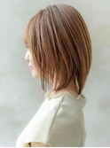 20代30大人レイヤーボブ/デザインカラー/オリーブベージュ