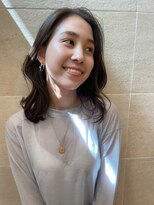 くびれヘア/韓国ヘア/切りっぱなしミディアム/20代30代40代